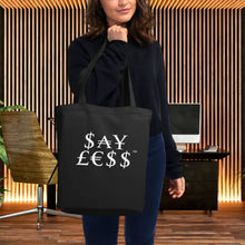 Load image into Gallery viewer, "$£" Stacked Logo Eco Tote Bag (Black)